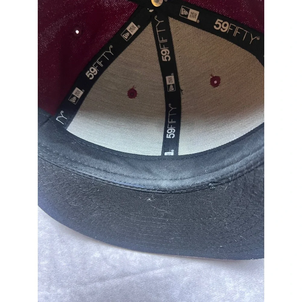 New Era Tacoma Rainiers MiLB Hat Mens 7 1/2 Maroon Grey 59FIFTY Fitted Cap